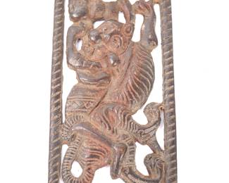 Lot 356 Bronze Chinese Plaque, Rider on Tiger