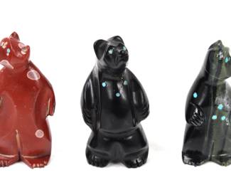 Lot 362 Three Zuni Fetish Carved Bears