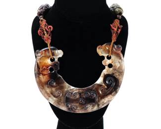 Lot 181 Wonderful Chinese Hardstone Carved Necklace