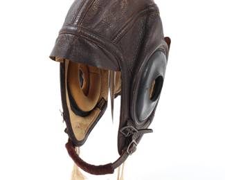 Lot 122 WWII US Navy Leather Flight Cap