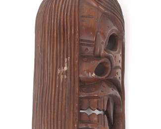 Lot 370 Vintage Tiki Wood Carved Tribal Mask