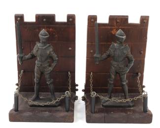 Lot 249 Pair of Armour Knight Bookends