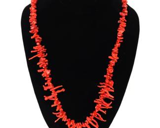 Lot 176 Lovely Bright Red Coral Necklace