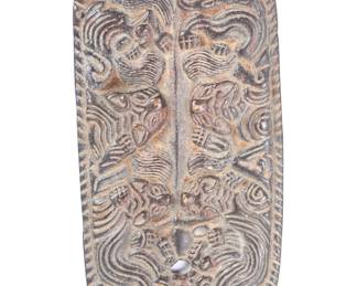 Lot 355 Chinese Bronze Plaque, Recumbent Jaguars