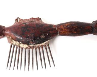 Lot 394 African Tribal Wood Comb