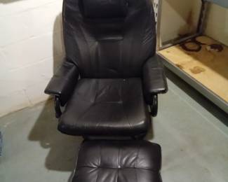 Black Swivel Rocker with Ottoman