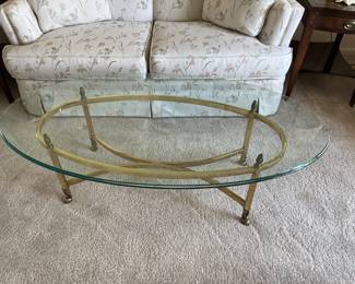 LaBarge brass/glass coffee table