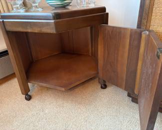 Lane Mid Century Hexagon Shaped Rolling Side Table