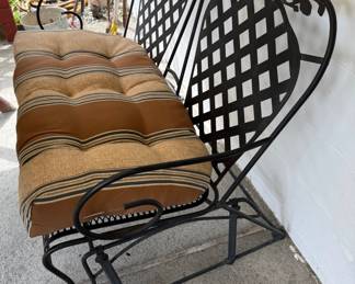 Black Wrought Iron Glider Bench