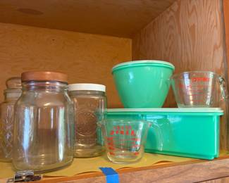 Jadeite Green Tupperware, Golden Harvest Glass Canister