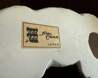 Royal Orleans Japan Blue Ceramic Cat with Kitten Ceramic Figurine
