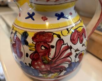 Handgemalt Rooster Ceramic Pitcher