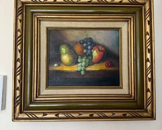 Framed Unsigned Fruit Still Life Painting
