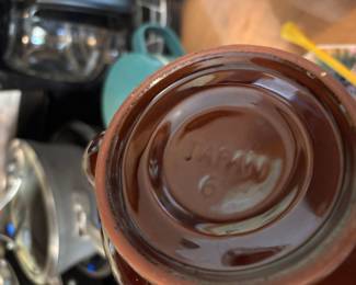 Japanese Earthenware Brown Drip Glaze Teapot
