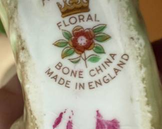 Adderley "Floral" Bone China Flowers on a Log Figurine