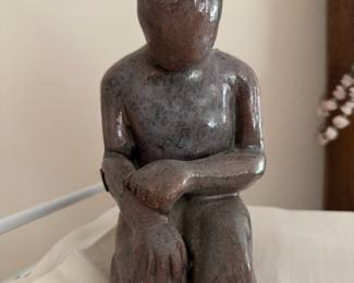 Stoneware Abstract Kneeling Figure Sculpture