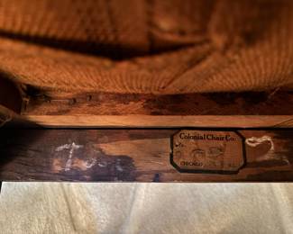 Colonial Chair Co. Slat Back Rocking Chair with Leather Seat