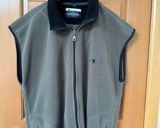 Champion Men's Grey & Black Fleece Vest – Size XL