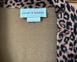 Sarah B Woman Leopard Print Pajama Shirt and Jacket