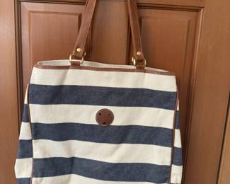 Capezio Nautical Blue & White Stripe Beach Tote