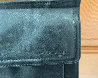 Fossil Black Leather Crossbody Bag