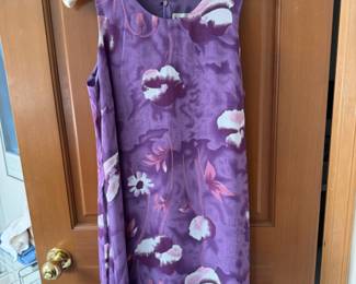 Lonnee Purple Floral Mini Dress with Matching Scarf – Size Medium