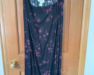 Norton McNoughton Black & Pink Floral Maxi Skirt – Size Large
