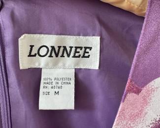 Lonnee Purple Floral Mini Dress with Matching Scarf – Size Medium