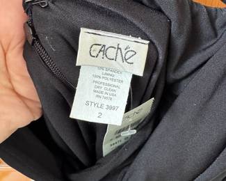 1990s Cache Halter Top Dazzle Brooch Black Dress – Size 2