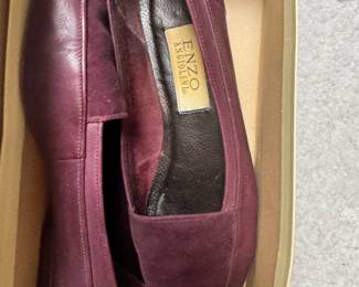 Enzo Angiolini Women's Maroon Leather Loafer Flats – Size 9 