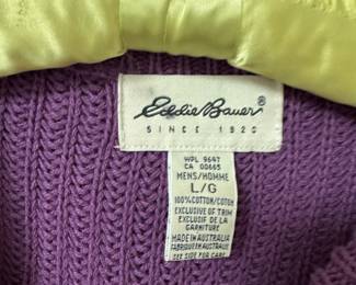 Eddie Bauer Women's Purple Knitted Sweater – Size Large
