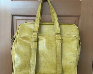 1970's Yellow Leather Travel Bag