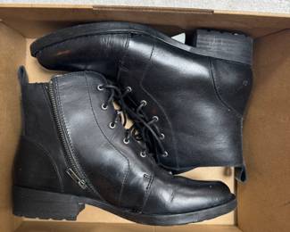 Born Black Leather Ankle Boots