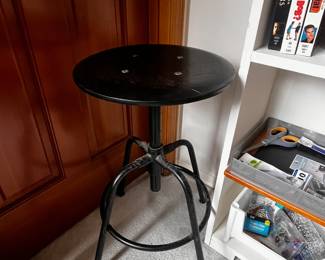 Black Metal Adjustable Stool