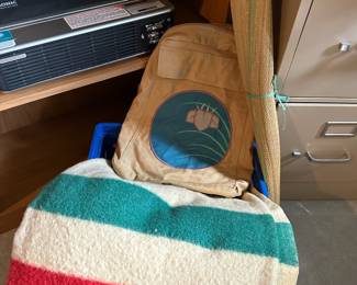 Red, Cream & Green Striped Wool Blanket