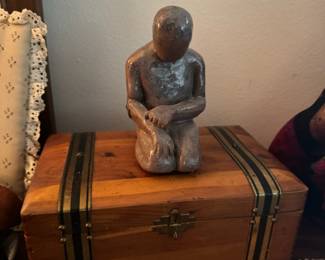 Stoneware Abstract Kneeling Figure Sculpture
