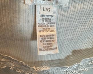 Jones New York White 3/4 Sleeve Floral Lace V-Neck Sweater – Size Large