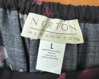 Norton McNoughton Black & Pink Floral Maxi Skirt – Size Large