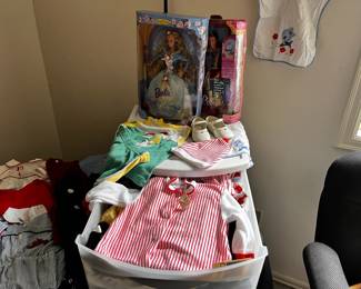 Assortment of Baby Clothes, 1997 Mattel Collector's Edition Sleeping Beauty Barbie, 1997 Mattel Prince Ken from Rapunzel Barbie