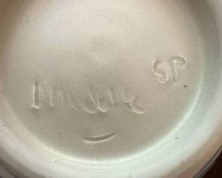 Blue & White Studio Pottery Bowl and Matching Centerpiece Bowl – Signed by Artist