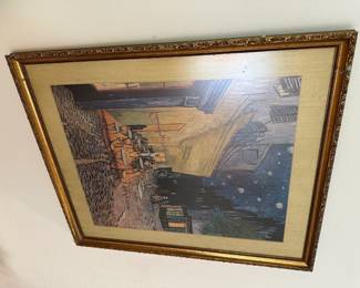 Framed Van Gogh Le Cafe, le Soir Print 