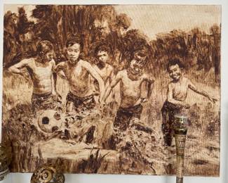 COFFEE PASTE PAINTING ON CANVAS
