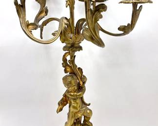 Large Vintage French Bronze Candelabra With Angel Cherub
Lot #: 126