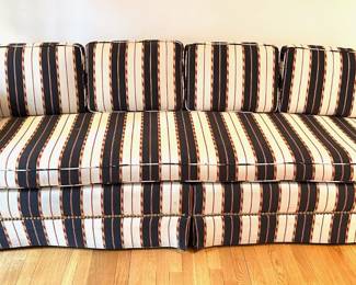 Vintage Sofa With Brass Upholstery Tacks, Includes 4 Matching Armrest Covers
Lot #: 32