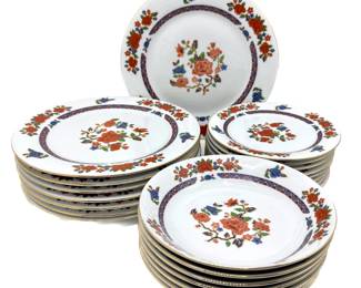 Set Crown Ming Fine China Dinner Plates, Salad Plates & Bowls By Jiang Shiang (23 Pieces)
Lot #: 78