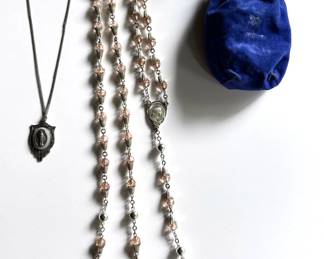 Sterling Silver Christian Marcasite Pendant Necklace & Sterling Silver Rosary In Original Pouch
Lot #: 67
