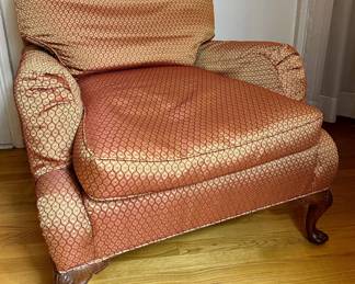Vintage Armchair With Carved Wood Legs, Includes Arm Covers
Lot #: 51