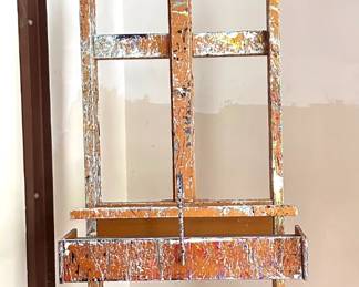 Large Vintage Solid Wood Painting Easel On Wheels
Lot #: 43