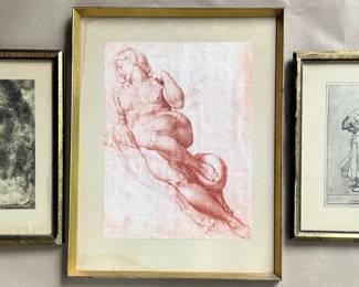 3 Masters Prints By Leonardo Da Vinci, Michelangelo & Rembrandt
Lot #: 140