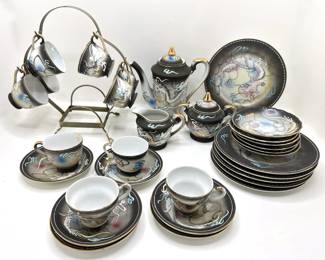 Vintage Betson Japanese Moriage Dragonware Demitasse Tea Set With Gold Accents
Lot #: 106